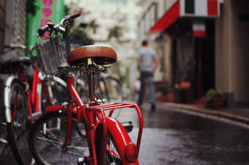 雨の日の自転車