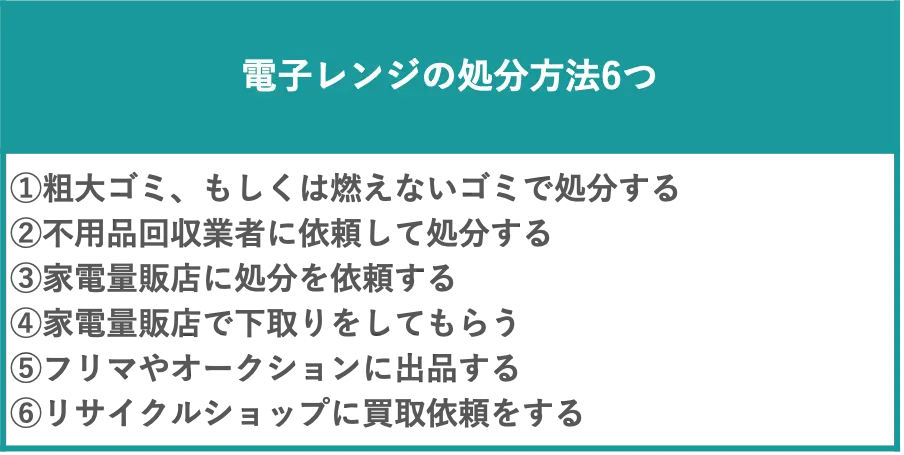 電子レンジの処分方法