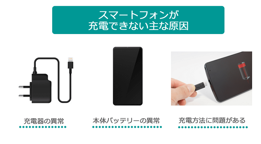 スマートフォン充電できない